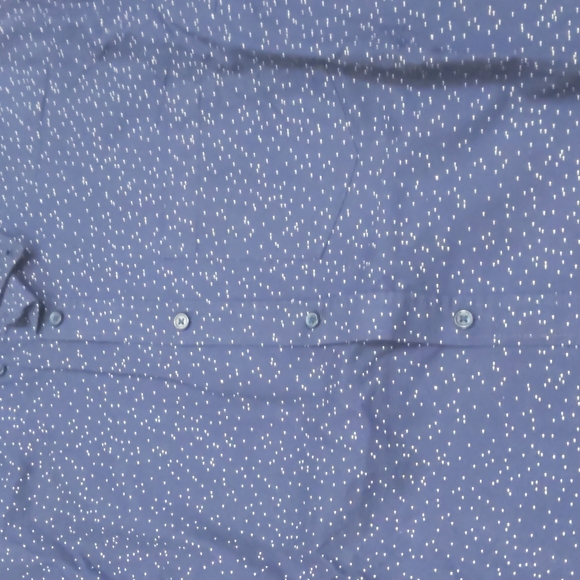3/$25 - Old Navy Blue and White Polka Dot Men's Collar Long Sleeve Shirt - Picture 2 of 3